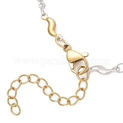 Herstellung eines zweifarbigen Armbands aus gewelltem Stabgliederkettchen aus Edelstahl 304&nbsp;AJEW-JB01592