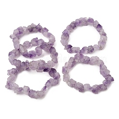 Pulseras elásticas con cuentas de pepitas de amatista natural en bruto para mujer.&nbsp;GG-CBA2C9C-02