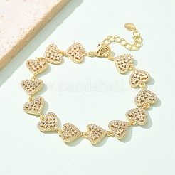 Браслеты-цепочки из латуни с микропаве&nbsp;BJEW-M053-02G