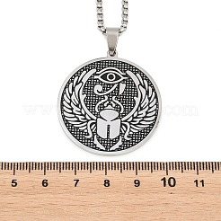 Religione 201 occhio di Horus in acciaio inossidabile ciondolo scarabeo egizio collane con catena a scatola scarabeo egizio&nbsp;SA-H003-02P