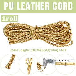 10 м круглый шнур из искусственной кожи с плетением&nbsp;WL-GF0001-32C-02