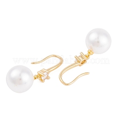 Crochets de boucles d'oreilles en laiton plaqué en crémaillère&nbsp;EJEW-S219-16G-06