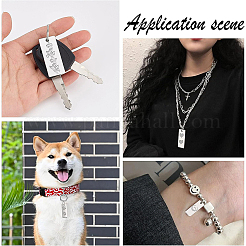 30 шт. 3 стиля 201 и 304 из нержавеющей стали прямоугольной штамповки пустые бирки подвески&nbsp;STAS-BC0003-43