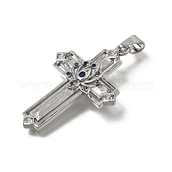 Messing Micro Pave blau Zirkonia Anhänger&nbsp;CU-CBA4BAF-02P
