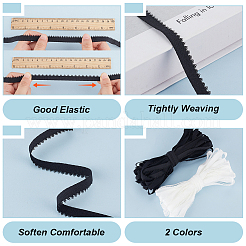 25м 2-х цветный плоский полиэстеровый эластичный шнур с цветочным краем OCOR-BC0006-90