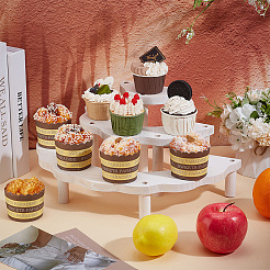3-ярусные полукруглые деревянные подставки для кексов ODIS-WH0030-89