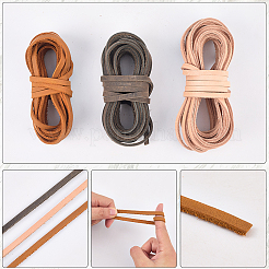 5 м плоские шнуры из коровьей кожи&nbsp;WL-GF0001-27C-01