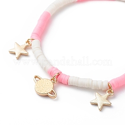 3 pz 3 set di braccialetti elasticizzati con semi di vetro styel e argilla polimerica&nbsp;BJEW-JB08854-02