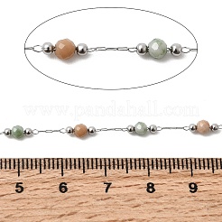 Цепи круглого звена из натурального индийского агата ручной работы и нержавеющей стали 316&nbsp;CHS-L033-07P-04