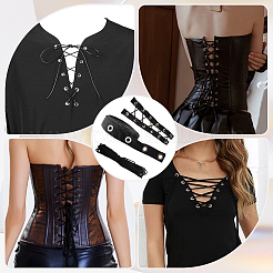 4 ярд черных хлопковых лент с платиновыми люверсами OCOR-GF0002-87A