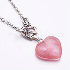 Натуральные и синтетические смешанные каменные подвесные ожерелья&nbsp;NJEW-JN01649