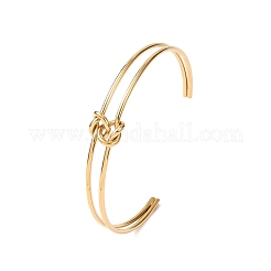 Bracelets manchettes double couche en acier inoxydable 304 pour femmes&nbsp;BJEW-Z165-01G