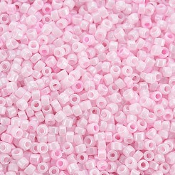 ガラスシリンダービーズ  シードビーズ  不透明色の光沢  丸い穴  パールピンク  1.5~2x1~2mm  穴：0.8mm  約8000個/袋  約1ポンド/バッグ&nbsp;SEED-S047-L-006