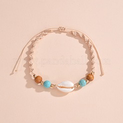 Регулируемые браслеты на щиколотку из натуральной ракушки каури FS-WG3A61A-01