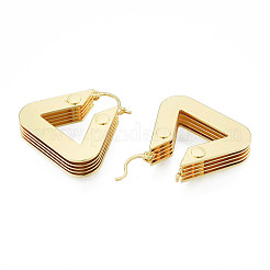Латунные многослойные треугольные серьги-кольца для женщин EJEW-N011-90