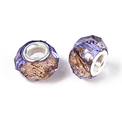 Прозрачные европейские бусины-рондель из смолы&nbsp;RESI-N044-01H