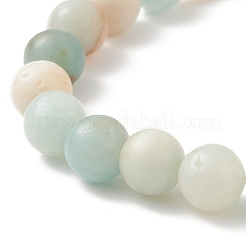 Pulsera elástica con perlas de concha y amazonita de flores naturales&nbsp;BJEW-TA00196