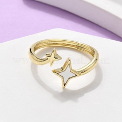 Кольца-манжеты из латуни для женщин RJEW-C126-13G