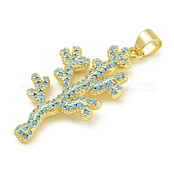 Подвески из кубического циркония с покрытием из латуни KK-U029-11G-02