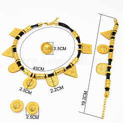 Плоские круглые и треугольные ожерелья из сплава с искусственным кожаным шнуром FS-WG3B623-01