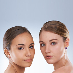 15 пара круглых серег-гвоздиков из натуральных и синтетических камней в двух стилях EJEW-AN0003-28