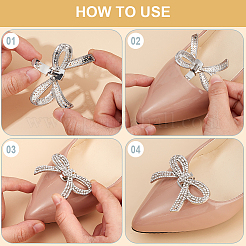 6 шт. 3 стиля бант из сплава со стразами для украшения обуви&nbsp;FIND-CP0002-22A