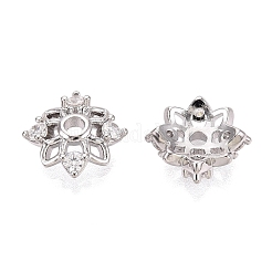 Tappi di perline in zirconia cubica trasparente micro pavé in ottone&nbsp;KK-Q071-10P-02