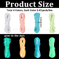 Cordon en polyester lumineux phosphorescent de 20 m et 4 couleurs&nbsp;AJEW-SP0004-85