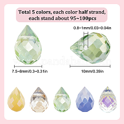 250 шт. 5-х цветное прозрачное гальваническое стекло с имитацией нефритовых стеклянных бусин EGLA-SP0001-06