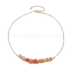 Colliers bavoirs en aventurine rouge naturelle&nbsp;NJEW-JN04950-06