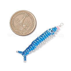 Подвески из медной проволоки с бисерной оболочкой в виде тихоокеанской сайры&nbsp;PALLOY-MZ01105