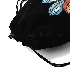 Прямоугольные упаковочные мешочки из бархатной ткани с принтом ABAG-U006-03E