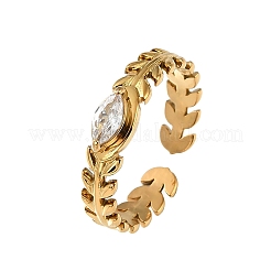 Bagues de manchette en acier inoxydable 304 avec strass pour femmes&nbsp;RJEW-L134-001G-06