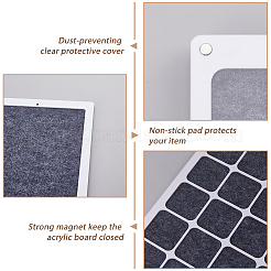 Прозрачная коробка для памятных монет из акрила и фетра ODIS-WH0061-37B-01