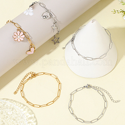 10 bracelet à chaîne trombone en acier inoxydable 304&nbsp;BJEW-BBC0001-21