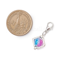 Прозрачные потрескавшиеся акриловые и сплавные подвесные украшения&nbsp;HJEW-JM03889