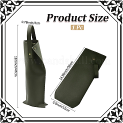 PUレザーワインボトルバッグ  シングルボトルワインキャリーバッグ  長方形  ダークオリーブグリーン  470x150x8mm&nbsp;AJEW-WH20033-062D
