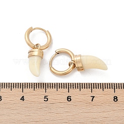 Серьги-кольца из пластика с имитацией ракушек из нержавеющей стали 304 EJEW-Z089-29G