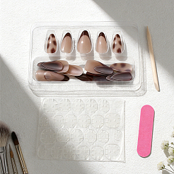 Uñas postizas de plástico con estampado de leopardo y cobertura completa.&nbsp;MRMJ-WH20008-24