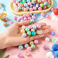 Наборы для самостоятельного изготовления круглых акриловых и силиконовых бусин DIY-TA0012-04