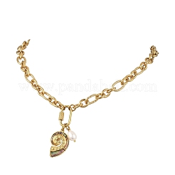Collares con colgante de concha de paua natural del océano&nbsp;NJEW-JN06304