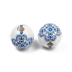 Спрей окрашены деревянные европейские бусины WOOD-F017-08C