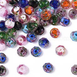 45шт 9 цвета ручной работы золотой песок бусины лэмпворк&nbsp;LAMP-YW0001-80