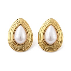 201 серьги-гвоздики из нержавеющей стали в форме капли EJEW-P304-02G