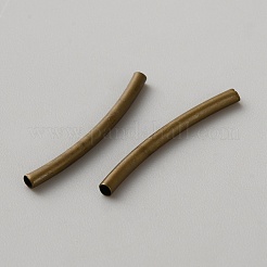 真鍮製カーブチューブビーズ  アンティークブロンズ  25x2mm  穴：1.5mm&nbsp;KK-WH0103-003C-AB