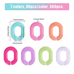560шт 7 цвета непрозрачные акриловые соединительные кольца&nbsp;MACR-CA0001-41