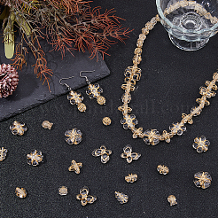 100 шт. 10 стиля прозрачные акриловые бусины с металлическим плетением&nbsp;MACR-DC0001-17