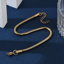Bracelets à chaîne serpent ronde en acier inoxydable 304 avec placage ionique (IP)&nbsp;BJEW-O186-08A-G