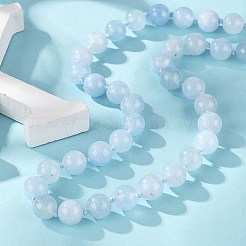 Натуральный аквамарин бисера ожерелья NJEW-S404-19