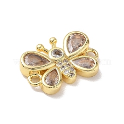 Breloques de connexion en laiton pavé de zirconiums cubiques en forme de papillon&nbsp;LS-KK-L268-028G-03